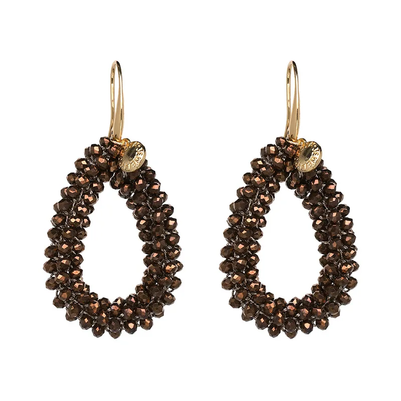 

Fashion Crystal Beads Water Drop Dangle Earrings Handmade Glassberry Statement Earring For Women Jewelry Party Gift LE0062