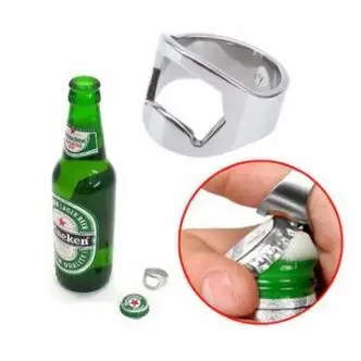 

Home Gadget Stainless Steel Finger Thumb Ring Bottle Open Opener Bar Beer Tool