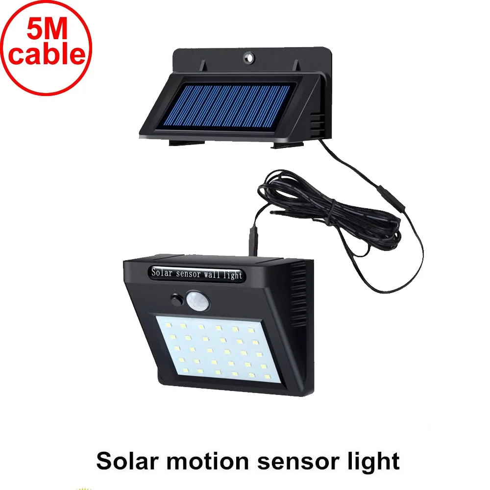 

30 leds solar light split mounting pIR motion sensor led indoor outdoor lamp waterproof ip65 for street garden patio home camps
