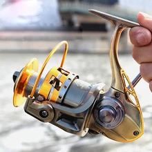 Все спиннинг с металлической шпулей рыболовная Катушка 12+ 1BB превосходное колесо для пресновидная Морская рыбалка 3000-7000 серии