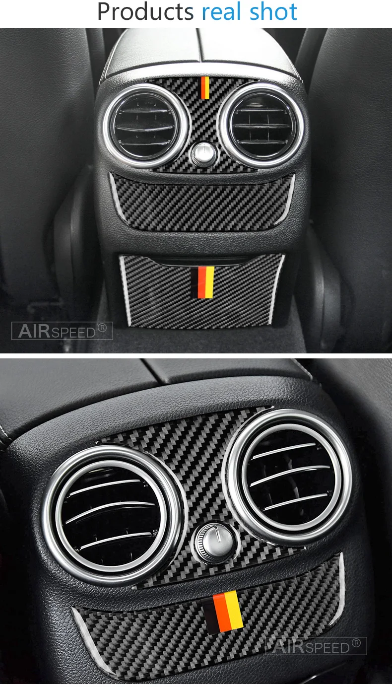 Mercedes Benz W205 C Class C180 C200 C300 GLC Accessories Carbon Fiber Car Rear Air Conditioning Outlet Cover Trim  (6)