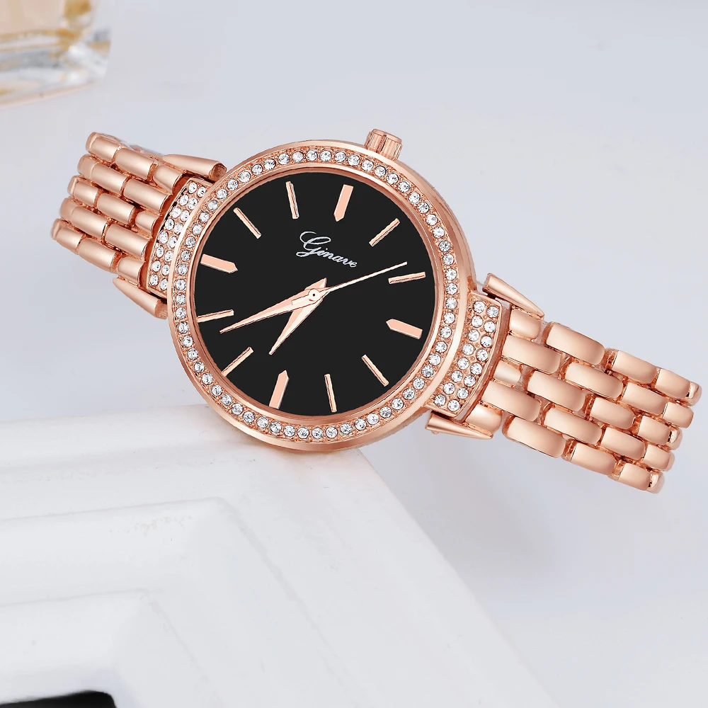 3 шт. набор роскошные женские часы-браслет из розового золота элегантные кварцевые часы с бриллиантами разноцветные ювелирные изделия женские повседневные наручные часы