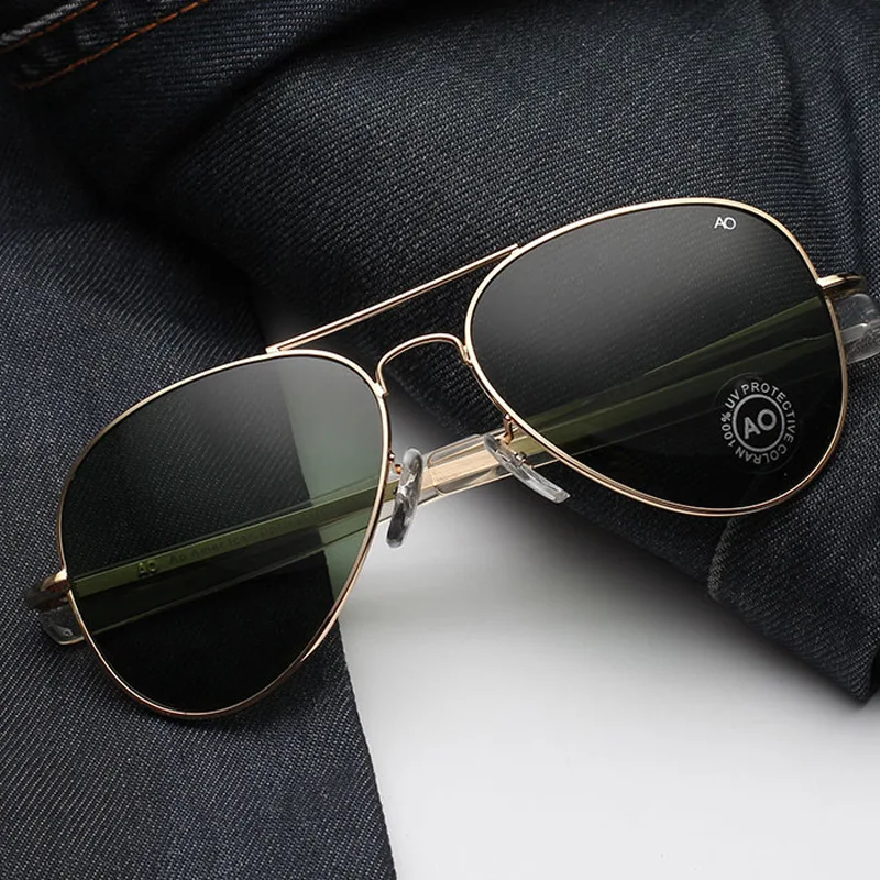 

Aviation Sunglasses Men women 2019 American Army Military Optical AO Sun Glasses pilot glass shades 8057 Oculos de sol masculino