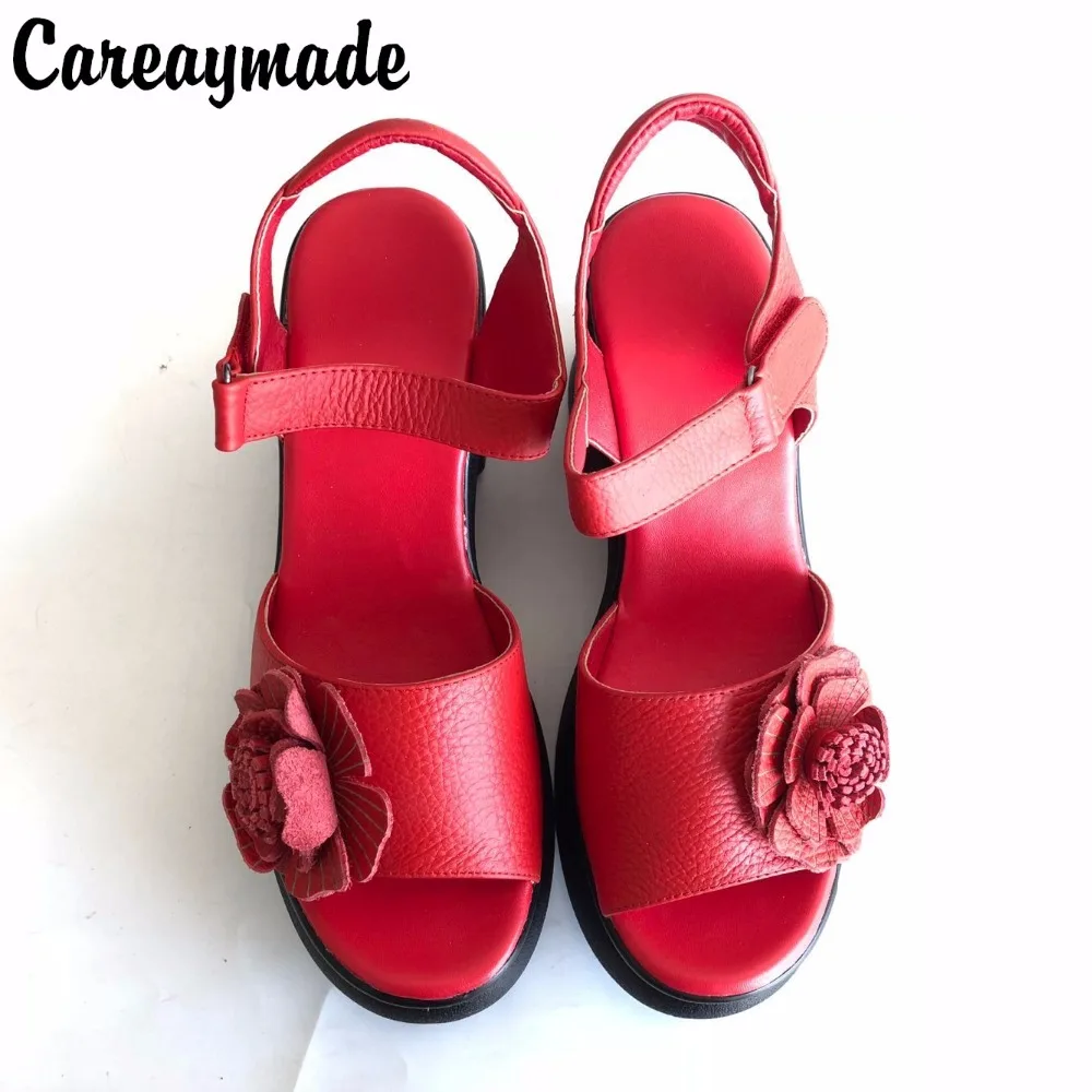 Careaymade/Новые босоножки из натуральной кожи с открытым носком красивые женские