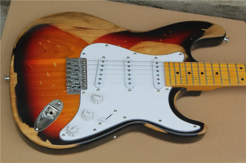ST imitates the old electric guitar elm guitar body sunset