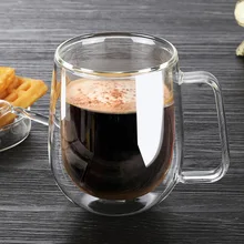 Hitzebeständige doppelte glas kaffee tassen tee tassen Handgefertigte Kreative Bierkrug Trinken eine Becher büro Transparent drink Hohe