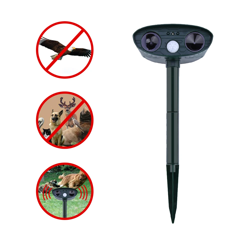 Solar Power Ultrasonic Signals Animal Repeller Outdoor Bird Mouse Dog