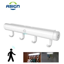 Портативный PIR датчик движения, светодиодный светильник для шкафа, Автоматическое включение/выключение крыльца, настенный светильник, шкаф, шкаф, светильник со съемным крюком