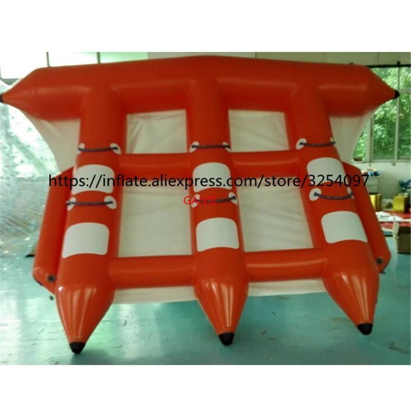 Summer Water Sports Inflatable Sea Banana Boat, Aqua Fun Inflatable Flying Fish Tube Towable With Free Air Pump