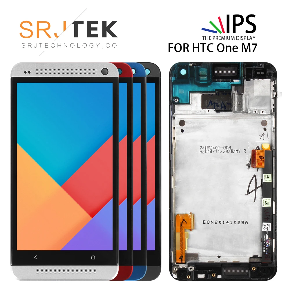 

Tested Warranty 4.7" LCD For HTC ONE M7 801e Single SIM Display Touch Screen Digitizer with Frame Assembly Replacement 1920x1080