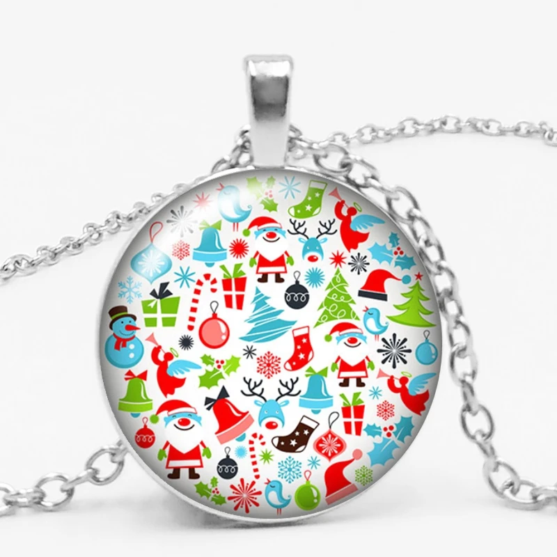 3 цвета 25 мм Мода ручной работы стекло драгоценный кулон ожерелье Рождественский подарок выпуклая Магия ожерелье высокого качества ювелирные изделия