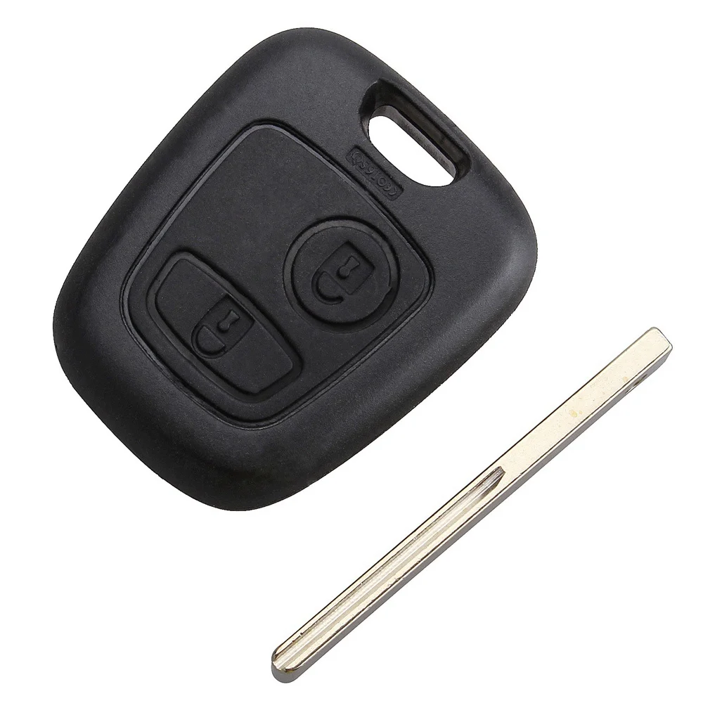 Автомобильные 2 кнопки дистанционного ключа оболочки ключей от машины пустой ключ крышка чехол с пазом для peugeot 107 207 307 407 D05