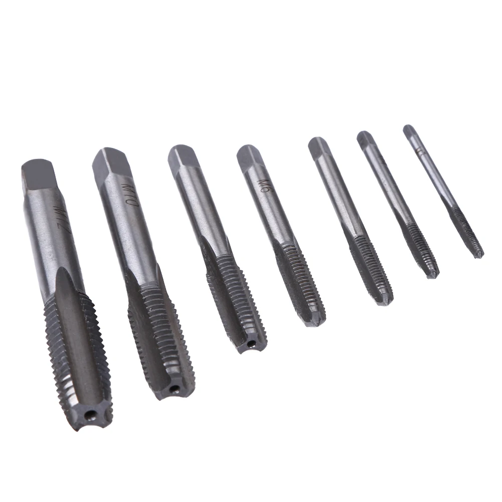 7X HSS Metric Thread Tapping Metalworking Drill Bits Spiral Pointed Taps M3-M12