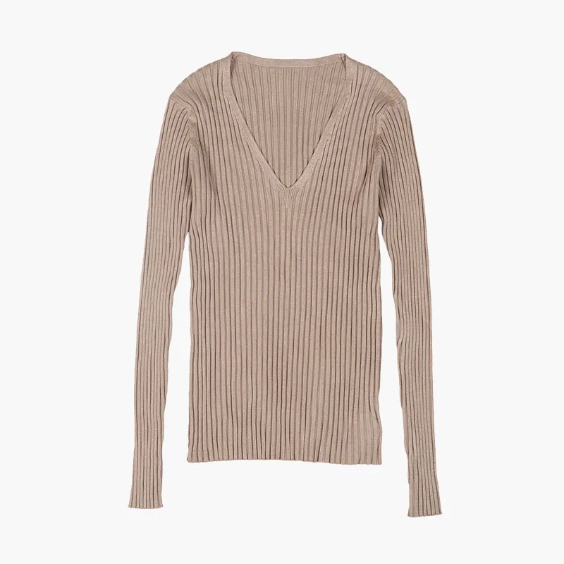 Brand Women knitwear V Neck Sweaters and Pullovers Basic Cotton christmas sweater Fall Jumper Ribbed Plus size Hot sale women's | Женская