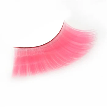 

New Handmade Pink Fake Eyelashes Colorful Exaggerated False Eyelashes Stage Makeup Drama Wear False Eye Lashes Quality Fiber