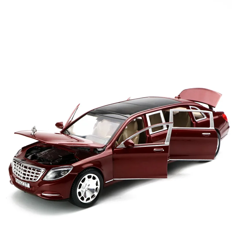 1:24:32 звуковой светильник сплав Maybach S600 автомобиль оттягивающий назад модель