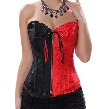 

caudatus overbust corsets bustiers with zipper red and black corset costume plus size sexy tops floral vintage gothic corsetto