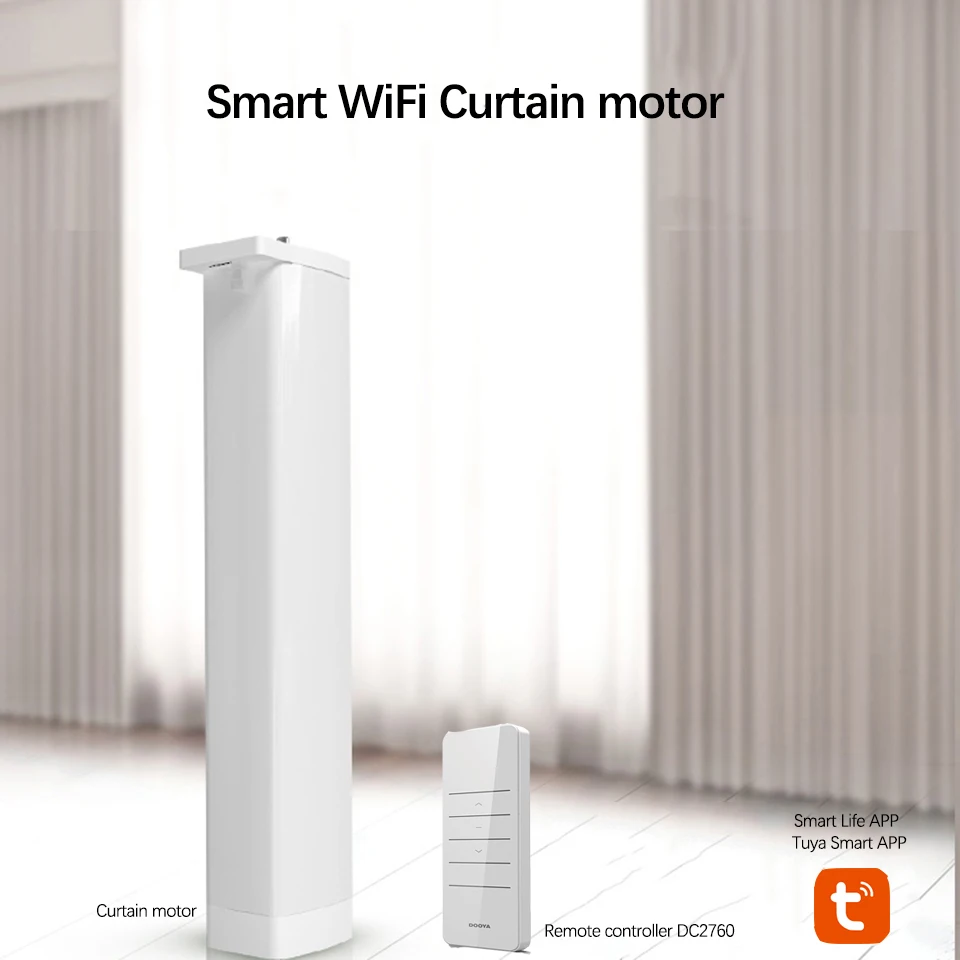 

Wifi Smart Electric Curtain Motor+Dooya 433MHZ DC2700 Remote Controller Works with Amazon Alexa Google Home smart life/Tuya APP