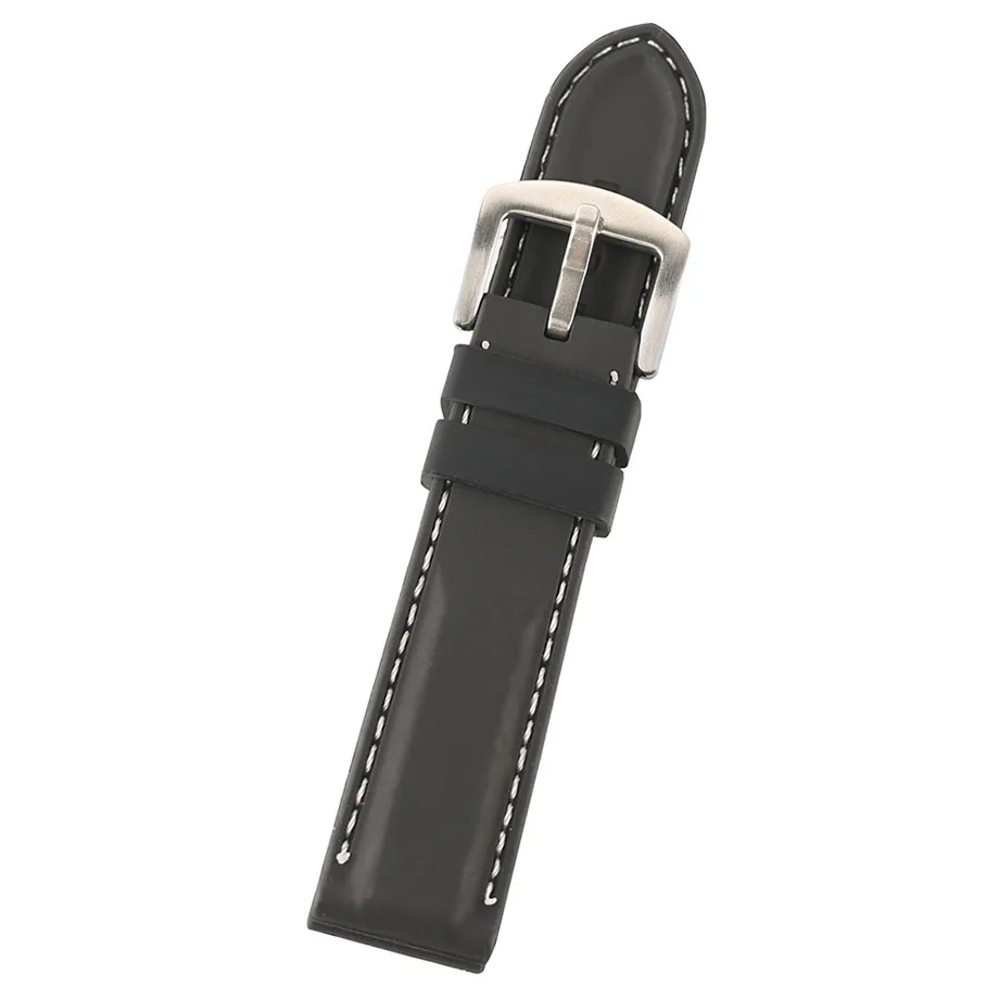 YISUYA Silicone 22mm24mm Black Pin Buckle Watch Strap RedWhite Outdoor Sport Rubber Wristwatch Band Top Quality Replacement  (17)