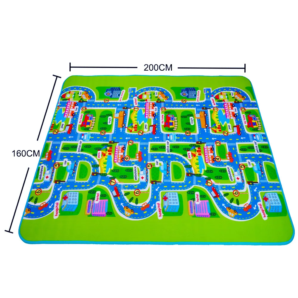 4 размера, плотное городское одеяло, Дорожный Коврик для ползания ребенка, EVA пенопластовый коврик для лазания, зеленый дорожный игровой ковер для ребенка