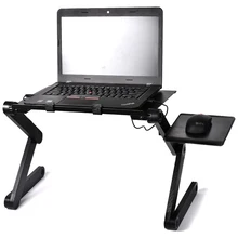 Стол для ноутбука из алюминиевого сплава, регулируемый портативный складной компьютерный стол для студентов, столик для ноутбука с большим охлаждающим вентилятором