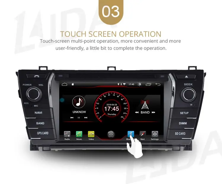 Sale LJDA 2 Din Android 9.1 Car DVD Player For Toyota Corolla 2014 Wifi GPS Radio 2G+16G Quad Cores Multimedia Stereo Mirror Link RDS 5