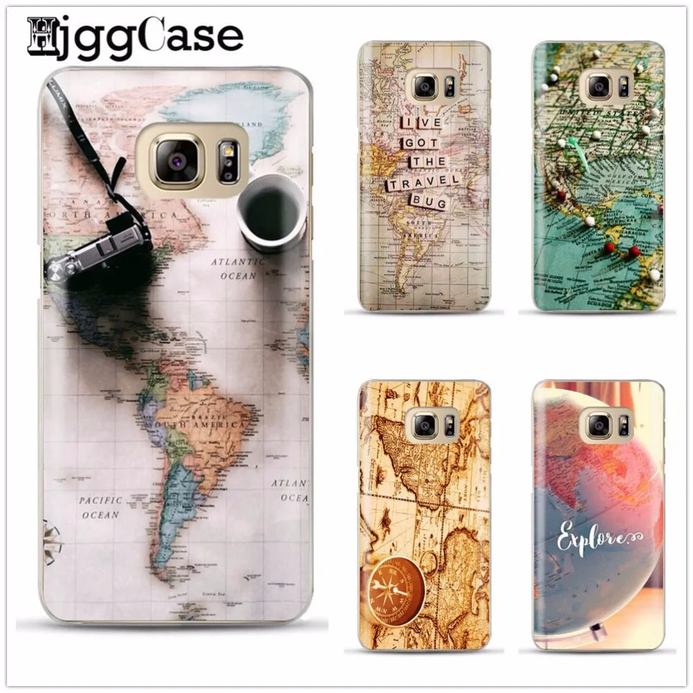 

World Map Travel Just Go Soft Clear Phone Case for Samsung Galaxy S6 S7 Edge S8 S9 plus J5 J7 A3 A5 A7 2016 2017 A8 plus 2018