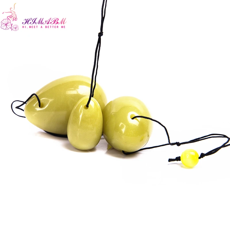 HIMABM 1 set Lemon Jade egg for kegel exercise pelvic floor muscles vaginal tightening exercise yoni egg ben wa ball HIMABM 1 set Lemon Jade egg for kegel exercise pelvic floor muscles vaginal tightening exercise yoni egg ben wa ball