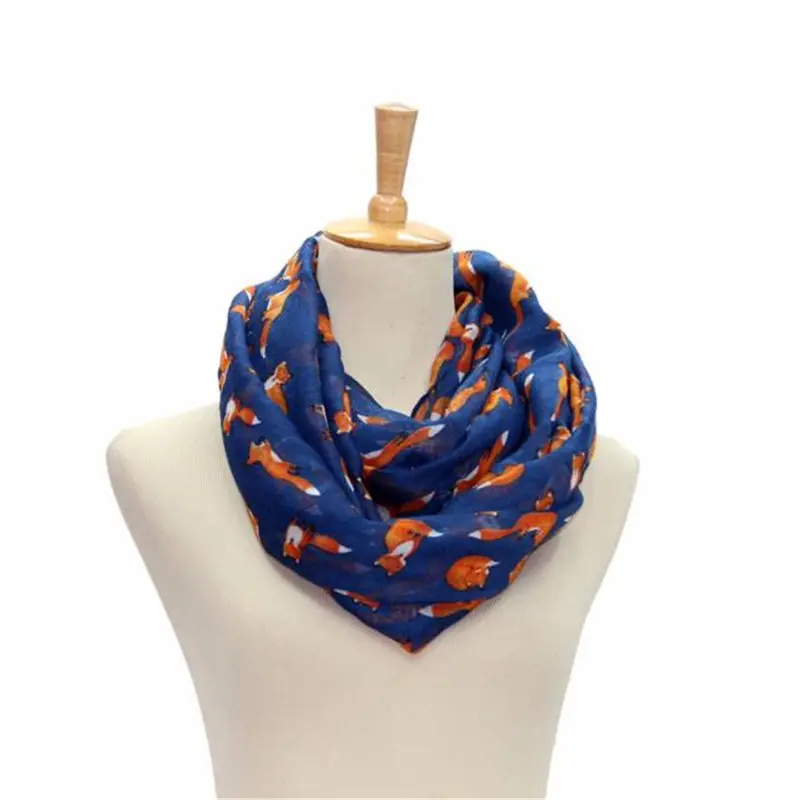  Women Ladies Fox Pattern Print Voile Wrap Shawl handkerchief women's scarves handkerchief hijab scarf 40FE2710