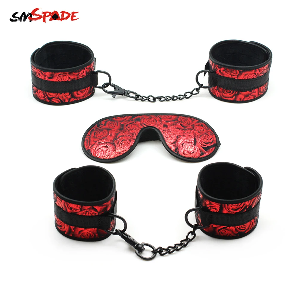 Us 2 68 25 Off Smspade Bondage Adult Sex Toys Handcuffs Ankle Cuffs Blindfold Sex Restraints Kit For Beginners Bedroom Restraints For Couples In