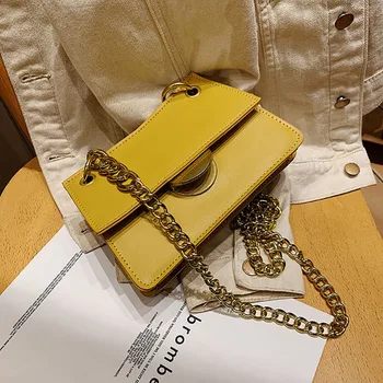 

2019 New Brand Women Crossbody Bags Fashion Chic Shoulder Messenger Bags Female Designer Small Square Bag Yellow Purses Bolsas