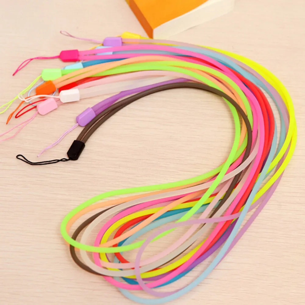 10pcs Luminous Round Lanyard DIY Hang Rope Lanyard Card Badge Cords
