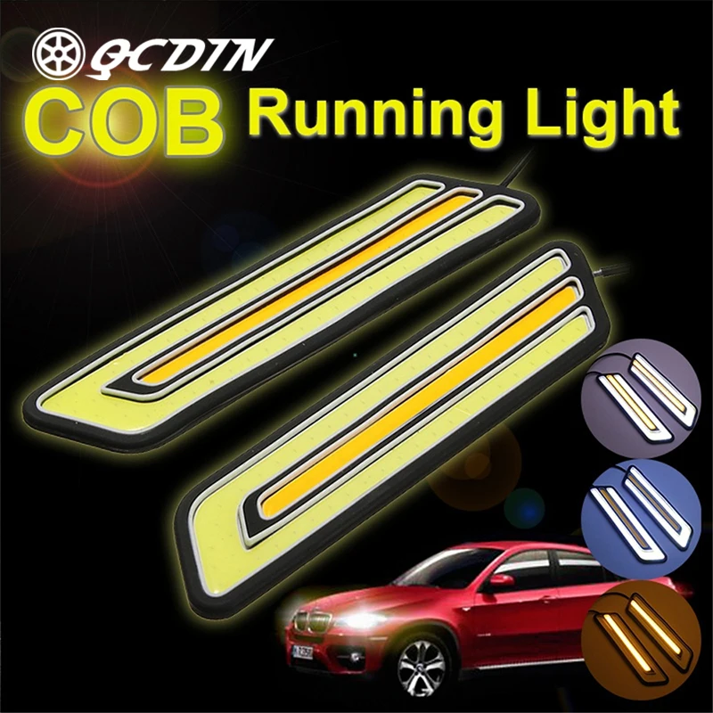 

QCDIN LED Car Signal Light COB DRL Daytime Running U-Shape Daytime LED Light Driving Fog Lamp Fog Light Driving Running Light