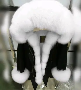 Зимнее серебряное пальто, куртка для женщин, верхняя одежда, толстые парки, натуральный мех чернобурки, воротник серый, натуральный мех, пальто с капюшоном pelliccia - Цвет: 11