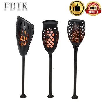 

LED Solar Torch Lights DC 12V Outdoor Garden Waterproof Lawn Lamps 96 Leds Solar Light Flame Bulb Courtyard Landscape Decoration