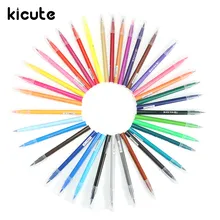 Kicute New Painting Soft Brush Pen Set Watercolor Pen 12/18/24/36 Colors Marker Pen With Gift Box For Coloring Books Stationery