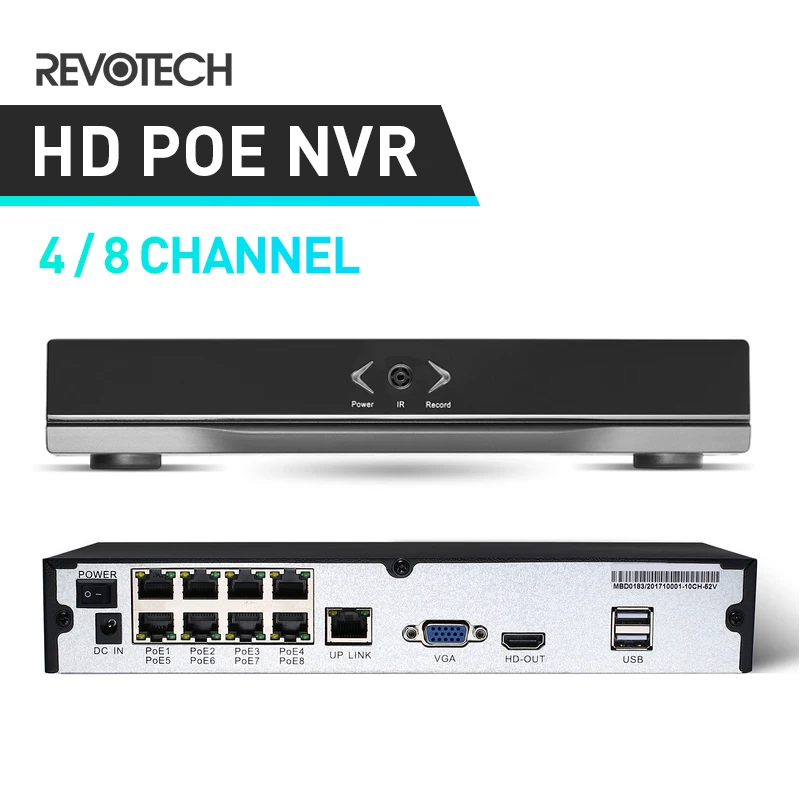 POE HD 1080P 4/8 канальный сетевой видеорегистратор 48 В 802.3af стандарт HDMI CH CCTV NVR ONVIF P2P