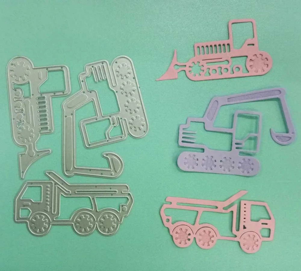 

Excavator Truck Car Cutting Dies Frame Dies Metal cutting dies Stencils for DIY Scrapbooking Album Paper Card Embossing dies New