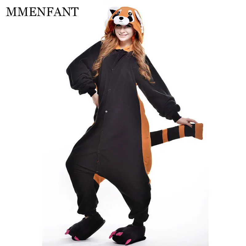 

Cartoon animal costume racoon Onesies Pajamas couple clothes Pyjamas Unisex pijamas ,sleepwear ,partydress 150-190cm kids