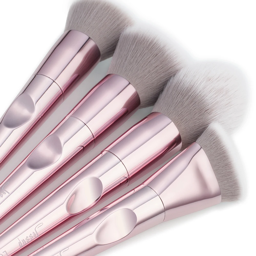 Billige Jessup pinsel 10 stücke Rosa Make Up pinsel sets Make up pinsel Kosmetische schönheit erröten Pulver Stiftung Dome Bleistift