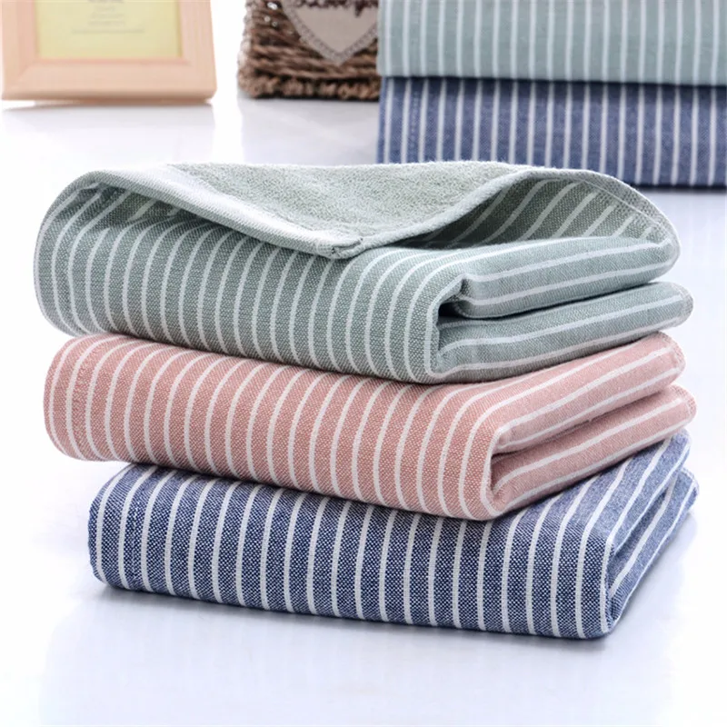 Japanese Style Coast Towels For Adults Yarn Dyed 34*76 CM Luxury 100