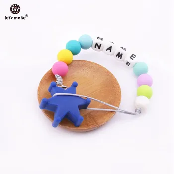 

Let's Make Silicone Customizable Pacifier Clip 1pc Baby Personal Name DIY Dumy Chains Holder Food Grade Silicone Teether