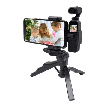 Universal foldable tripod phone holder stand clip hand-held stabilizer for dji osmo pocket samsung xiaomi huawei smartphone