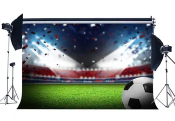 

Indoor Stadium Bokeh Stage Lights Green Grass Meadow Sports Football Field Backdrop Photography Background