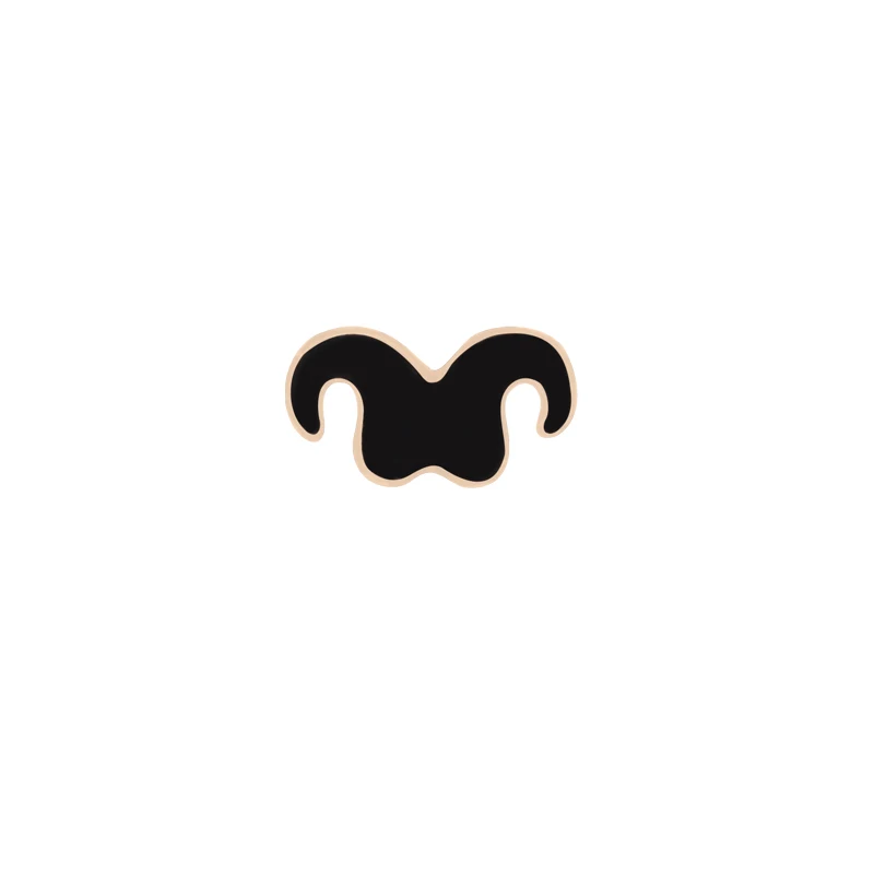 Black Cartoon Brooches Hat Crzay Cat Icons Enamel Pins Denim Clothes Shirts Lapel Pin For Men Cool Buckle Badge Accessories - Окраска металла: Moustache