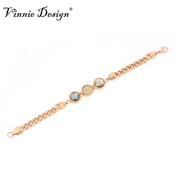 Vinnie Design joyería plata oro rosa oro Color Cambio pulsera con 3 unids intercambiables pequeña Moneda de cristal Vinnie Design joyería plata oro rosa oro Color Cambio pulsera con 3 unids intercambiables pequeña Moneda de cristal