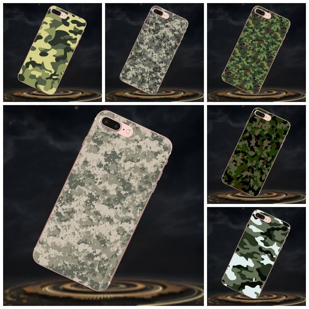 

For Xiaomi Mi3 Mi4 Mi4C Mi4i Mi5 Mi 5S 5X 6 6X 8 SE A1 Max Mix 2 Note 3 4 Soft TPU Phone Cases Cover Green Army Camo Camouflage