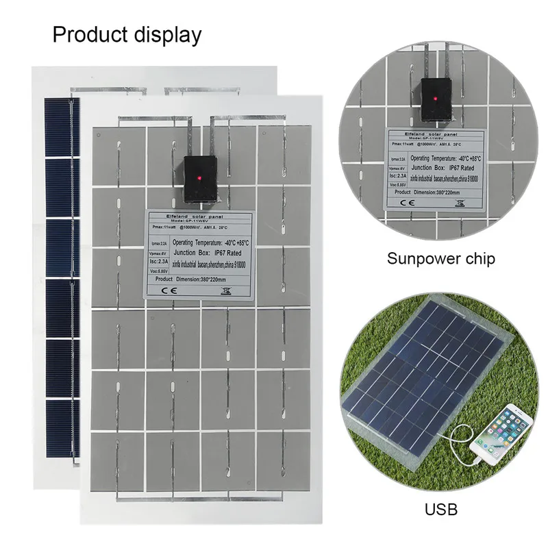 Полу Гибкая солнечная панель с интерфейсом USB 4 Вт 6 Вт 11 Вт 12 Вт 20 Вт 24 Вт мощность для дома мощность вентиляционные вентиляторы смартфон
