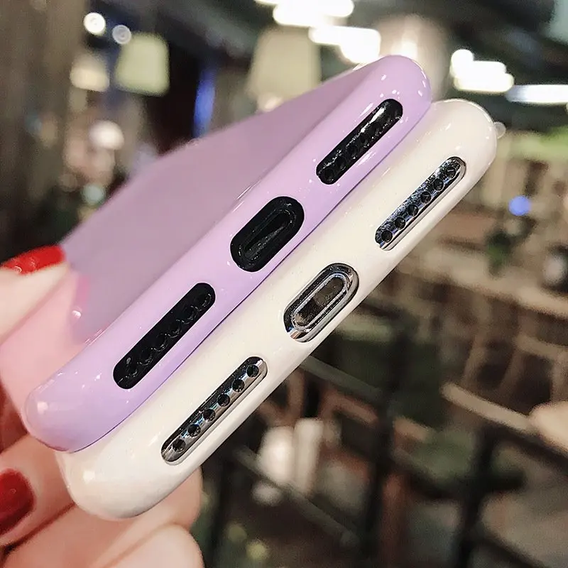 Блестящий чехол ярких цветов для iPhone X XR XS Max 7 8 6 6s Plus мягкий из ТПУ Samsung Galaxy S9 S8 S10 Lite