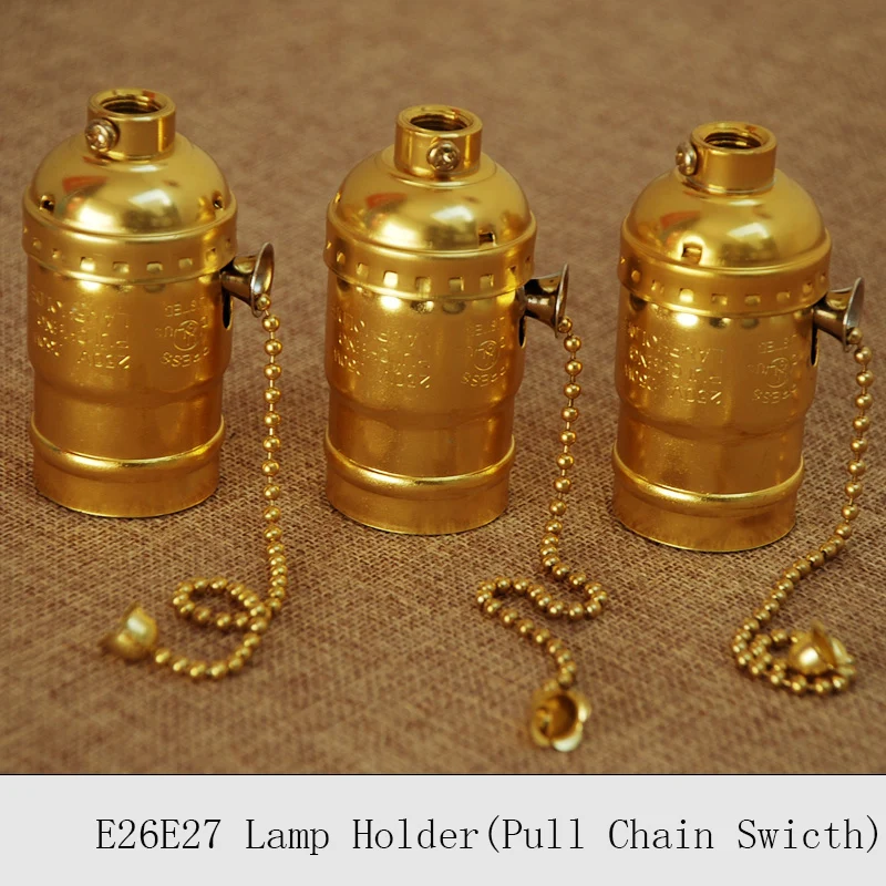 10 old vintage Edison Pull-Chain style light bulb socket UL listing lamp holder 